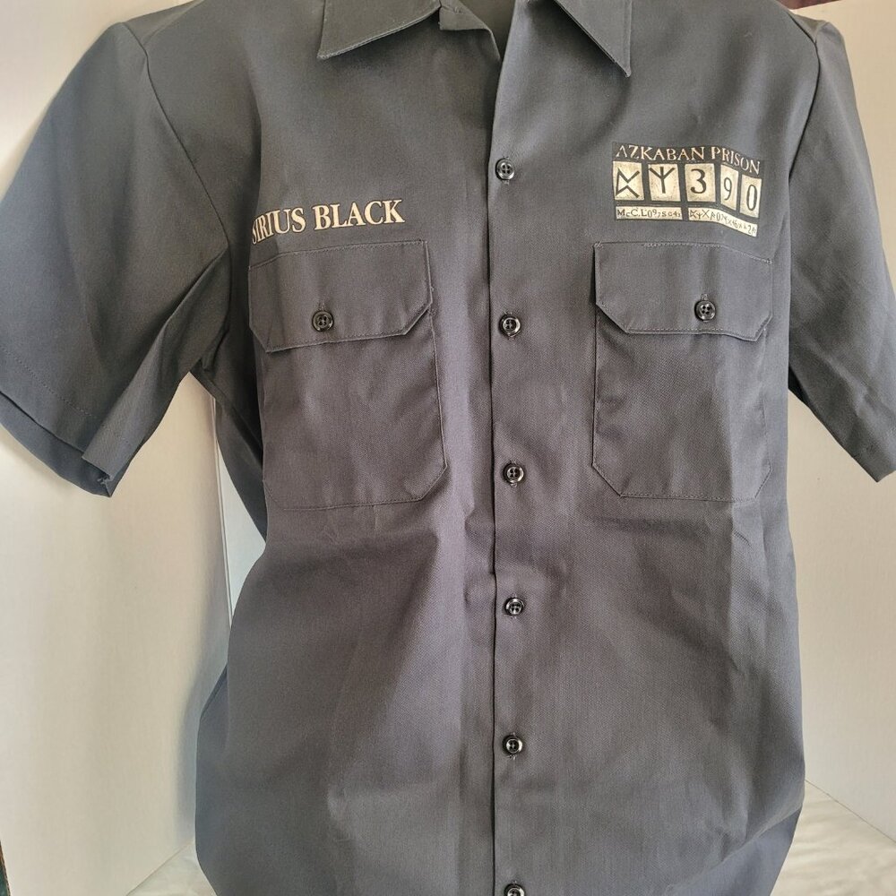 Harry Potter Sirius Black Azkaban Prison Shirt – Men's Large Cosplay Button-Up - Picture 6 of 14
